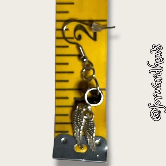 Bundle Sale 3 for $15 | Mismatched Charm Earrings – Angel Wing & Heart - Picture 7 of 9
